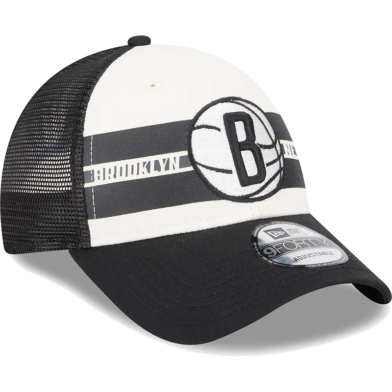 New Era Brooklyn Nets Stripes 9FORTY Trucker Snapback Hat