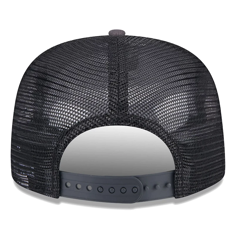 New Era Charcoal Brooklyn Nets Throwback Team Arch Golfer Snapback Hat