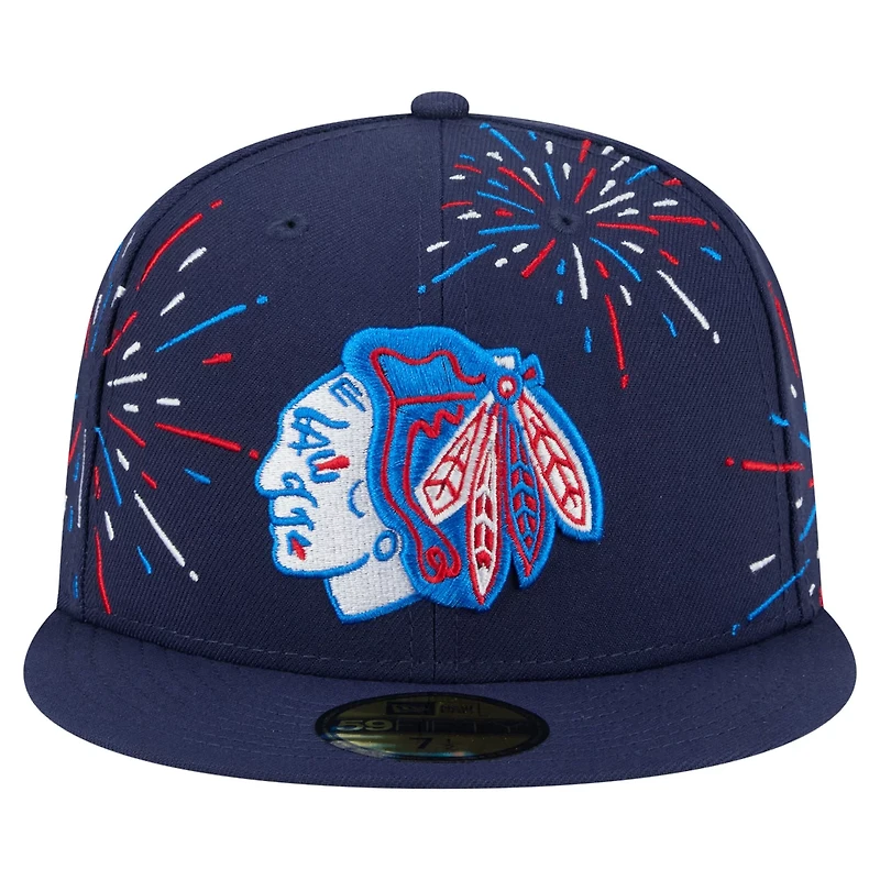 New Era Chicago Blackhawks Americana Fireworks 59FIFTY Fitted Hat