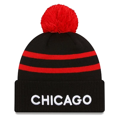 New Era Chicago Bulls 2023 24 City Edition Cuffed Pom Knit Hat