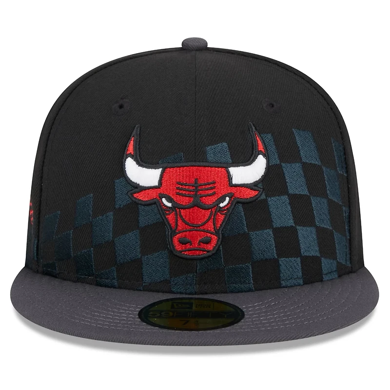 New Era Chicago Bulls Rally Drive Checkerboard 59FIFTY Crown Fitted Hat