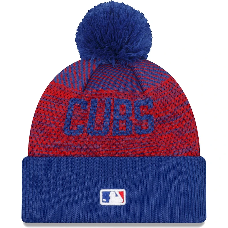 New Era Chicago Cubs Authentic Collection Sport Cuffed Knit Hat with Pom
