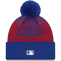 New Era Chicago Cubs Authentic Collection Sport Cuffed Knit Hat with Pom