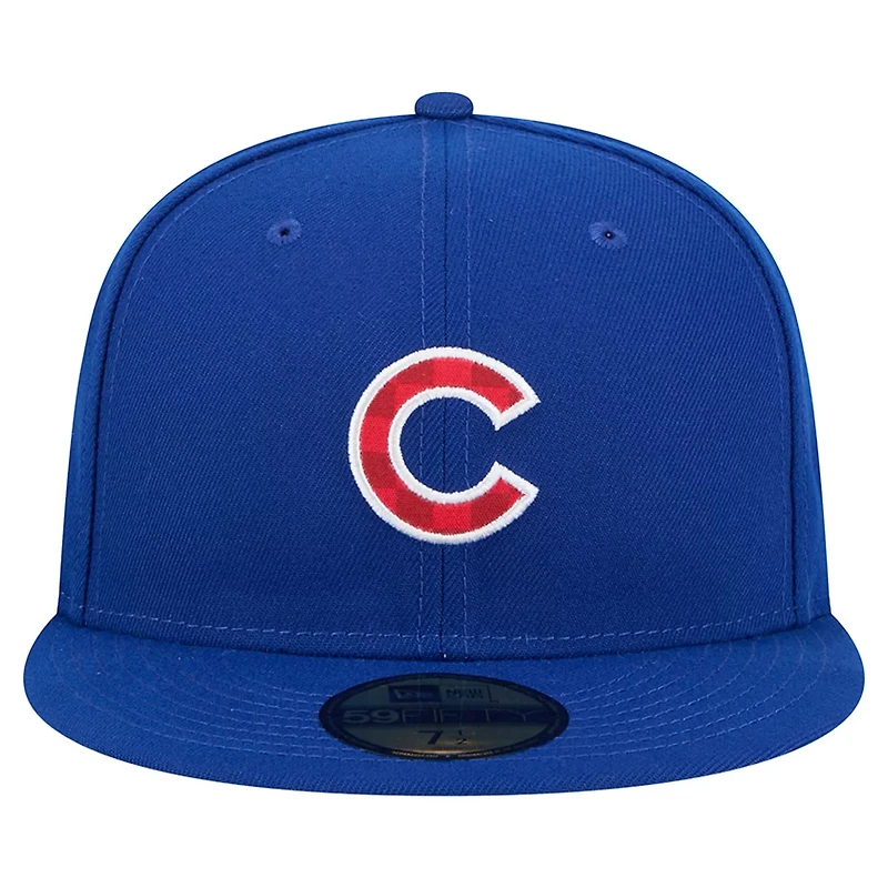 New Era Chicago Cubs Checkered Undervisor 59FIFTY Fitted Hat