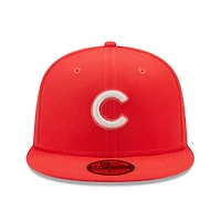 New Era Chicago Cubs Lava Highlighter Logo 59FIFTY Fitted Hat