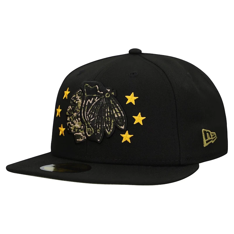 New Era Chicago hawks Military Appreciation Digital Camo Stars 59FIFTY Fitted Hat