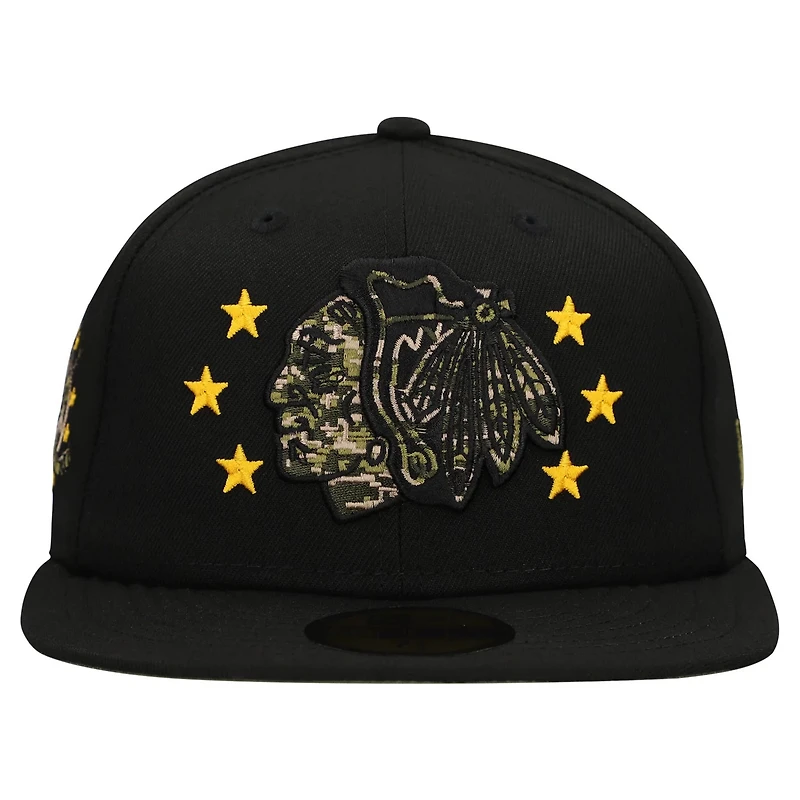 New Era Chicago hawks Military Appreciation Digital Camo Stars 59FIFTY Fitted Hat