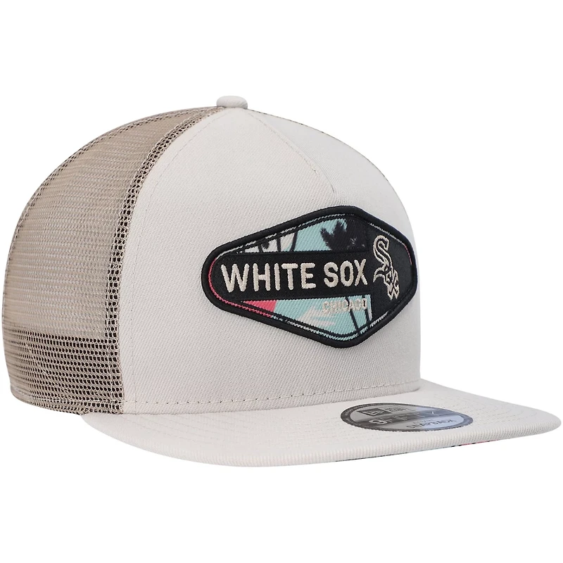 New Era Chicago White Sox Retro Beachin' Patch A-Frame Trucker 9FIFTY Snapback Hat