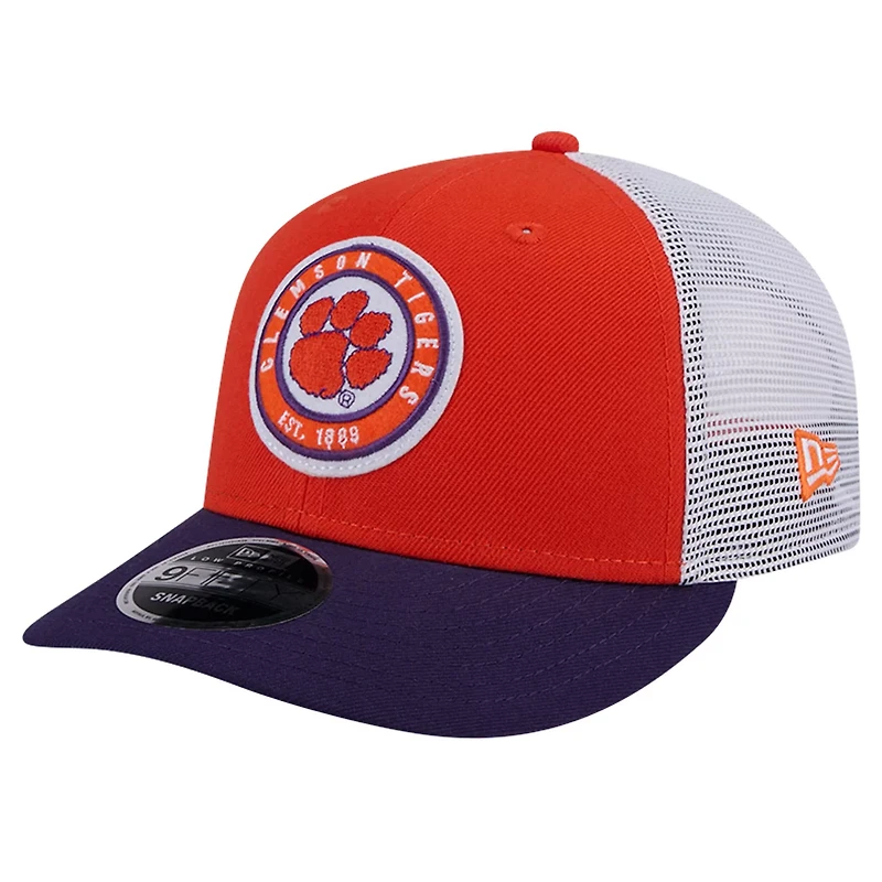 New Era Clemson Tigers Throwback Circle Patch 9FIFTY Trucker Snapback Hat