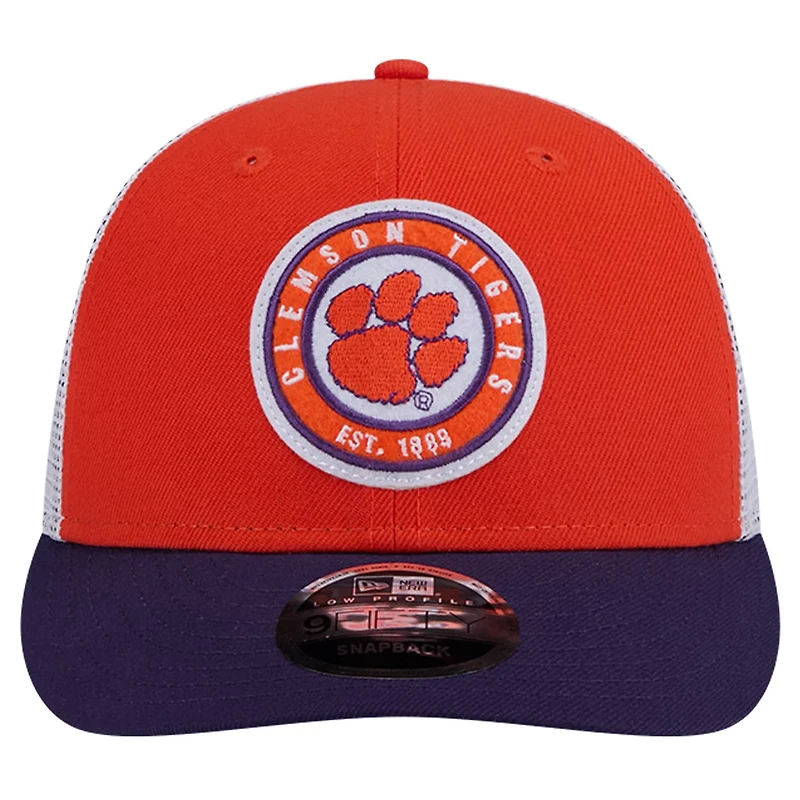 New Era Clemson Tigers Throwback Circle Patch 9FIFTY Trucker Snapback Hat