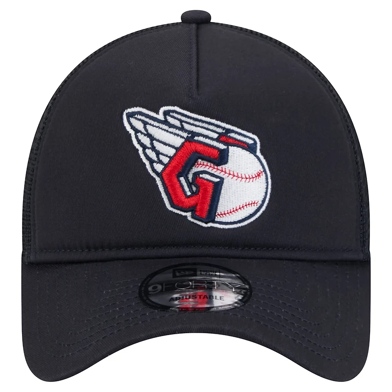 New Era Cleveland Guardians 9FORTY A-Frame Trucker Adjustable Hat