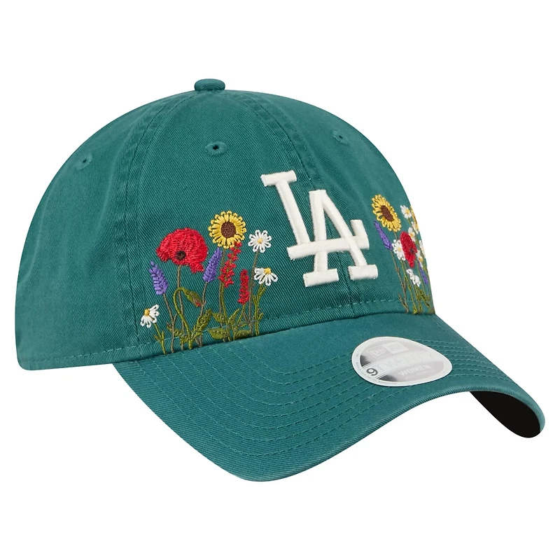 New Era Dark Los Angeles Dodgers Floral Stitch 9TWENTY Adjustable Hat