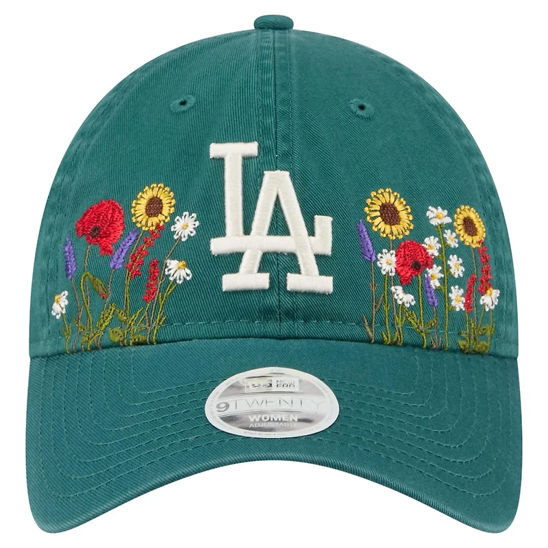 New Era Dark Los Angeles Dodgers Floral Stitch 9TWENTY Adjustable Hat