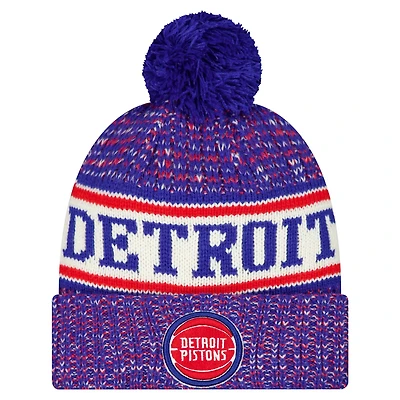 New Era Detroit Pistons Team Cuffed Knit Hat with Pom