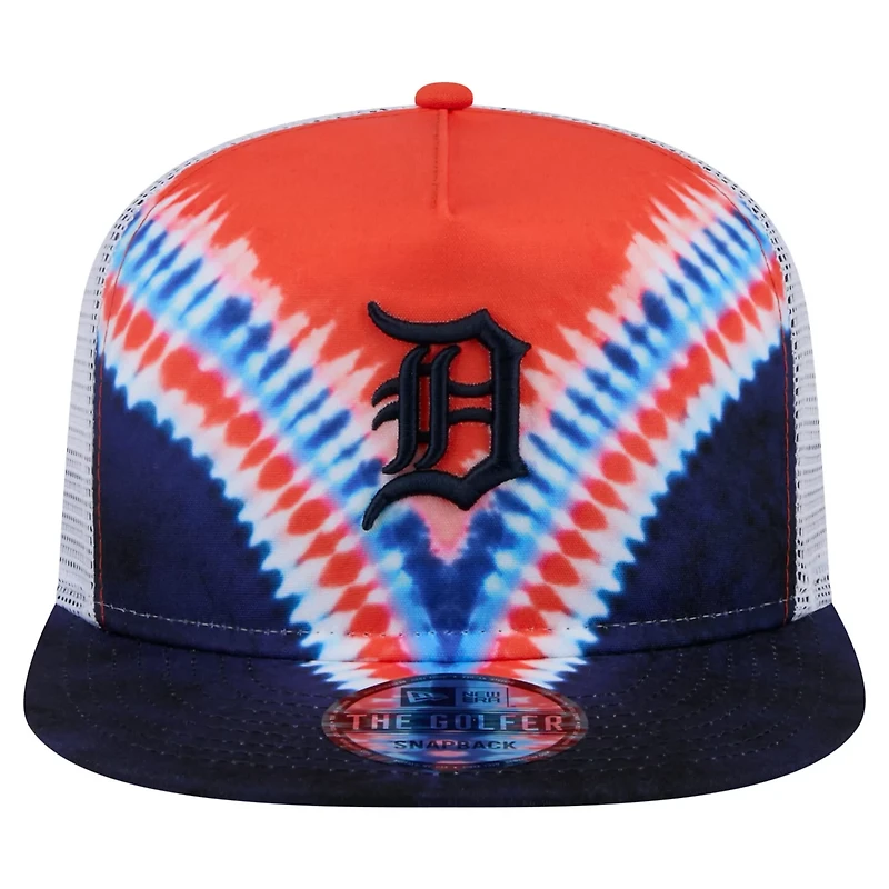 New Era Detroit Tigers Tie-Dye Golfer Trucker Adjustable Hat
