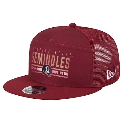 New Era Florida State Seminoles Split Panel 9FIFTY Snapback Trucker Hat