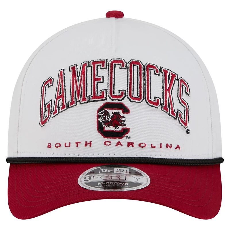 New Era Garnet South Carolina Gamecocks Arch Two-Tone Rope 9FORTY A-Frame M-Crown Adjustable Hat