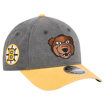 New Era Gold Boston Bruins Mascot 2-Tone 9FORTY Adjustable Hat