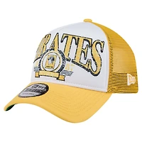 New Era Gold Pittsburgh Pirates Distressed 9FORTY A-Frame Adjustable Trucker Hat