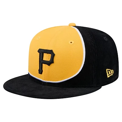 New Era Gold Pittsburgh Pirates Retro Split Corduroy Snapback Hat