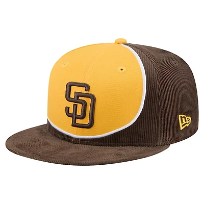 New Era Gold San Diego Padres Retro Split Corduroy Snapback Hat