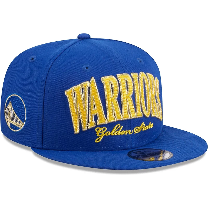 New Era Golden State Warriors Golden Tall Text 9FIFTY Snapback Hat