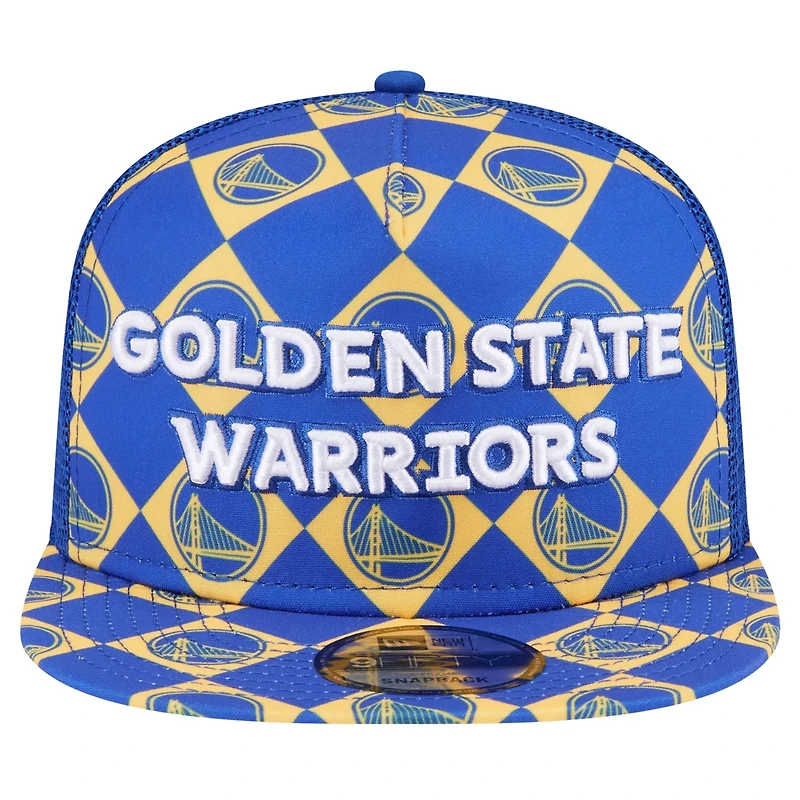 New Era Golden State Warriors Seeing Diamonds A-Frame Trucker 9FIFTY Snapback Hat