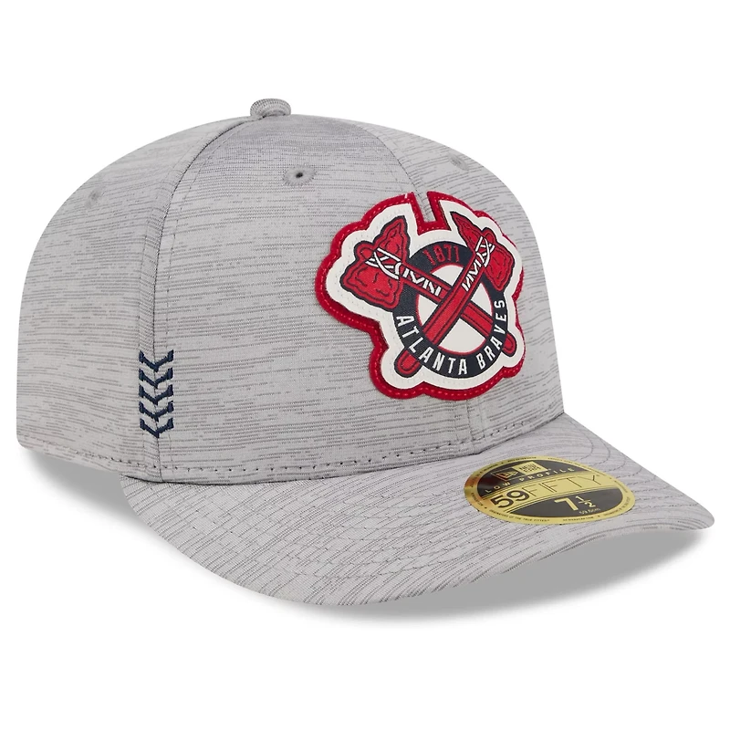New Era Gray Atlanta Braves 2024 Clubhouse Low Profile 59FIFTY Fitted Hat