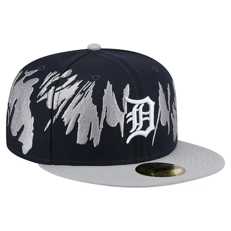 New Era Gray Detroit Tigers Retro Pattern 59FIFTY Fitted Hat