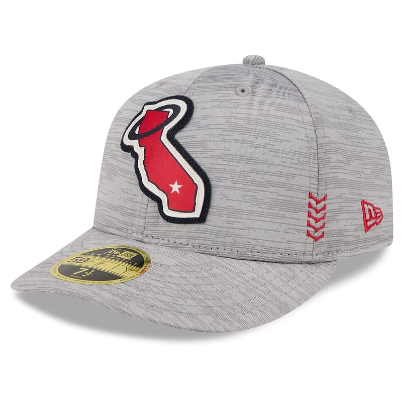 New Era Gray Los Angeles Angels 2024 Clubhouse Low Profile 59FIFTY Fitted Hat