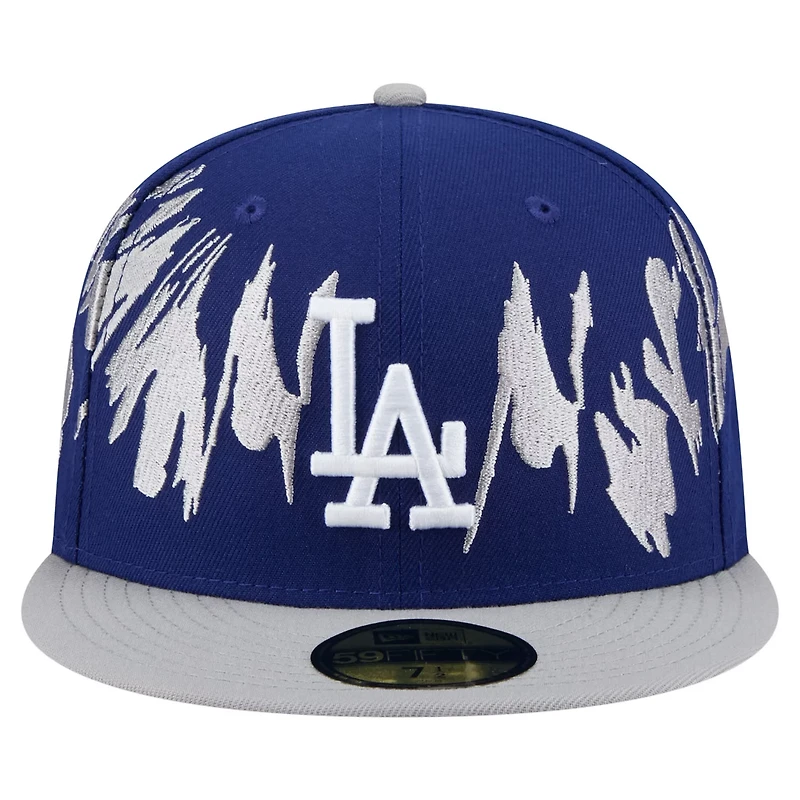 New Era Gray Los Angeles Dodgers Retro Pattern 59FIFTY Fitted Hat