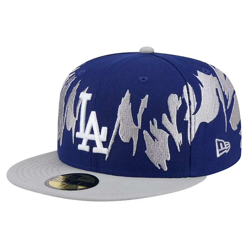 New Era Gray Los Angeles Dodgers Retro Pattern 59FIFTY Fitted Hat