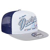 New Era Gray Los Angeles Dodgers Retro Script Trucker 9FIFTY Snapback Hat