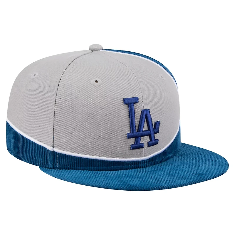 New Era Gray Los Angeles Dodgers Retro Split Corduroy Snapback Hat
