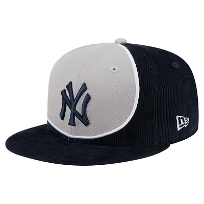 New Era Gray New York Yankees Retro Split Corduroy Snapback Hat