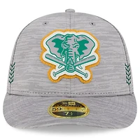 New Era Gray Oakland Athletics 2024 Clubhouse Low Profile 59FIFTY Fitted Hat