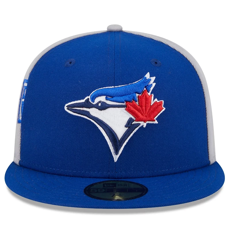New Era Gray Toronto Blue Jays Gameday Sideswipe 59FIFTY Fitted Hat