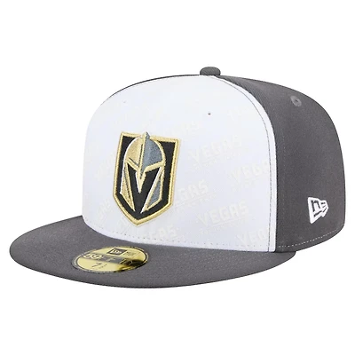 New Era Gray Vegas Golden Knights Repeat Two-Tone 59FIFTY Fitted Hat