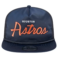 New Era Houston Astros Retro Satin Script Golfer Adjustable Hat