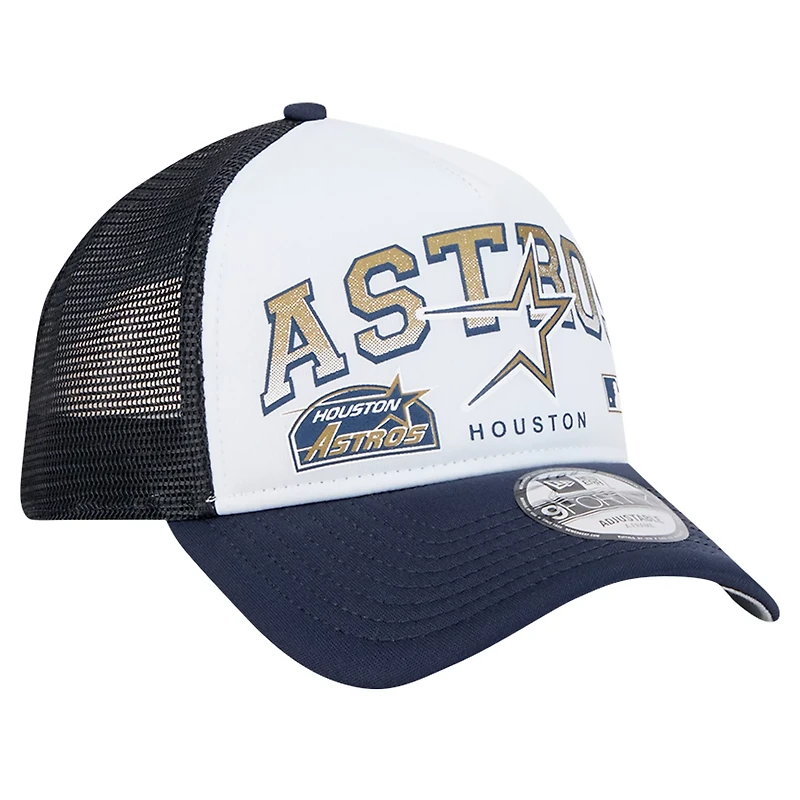 New Era Houston Astros Retro Wordmark 9FORTY A-Frame Trucker Adjustable Hat