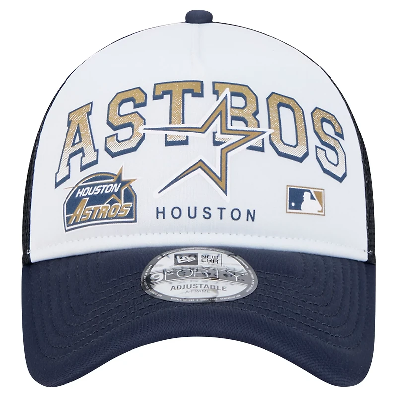 New Era Houston Astros Retro Wordmark 9FORTY A-Frame Trucker Adjustable Hat
