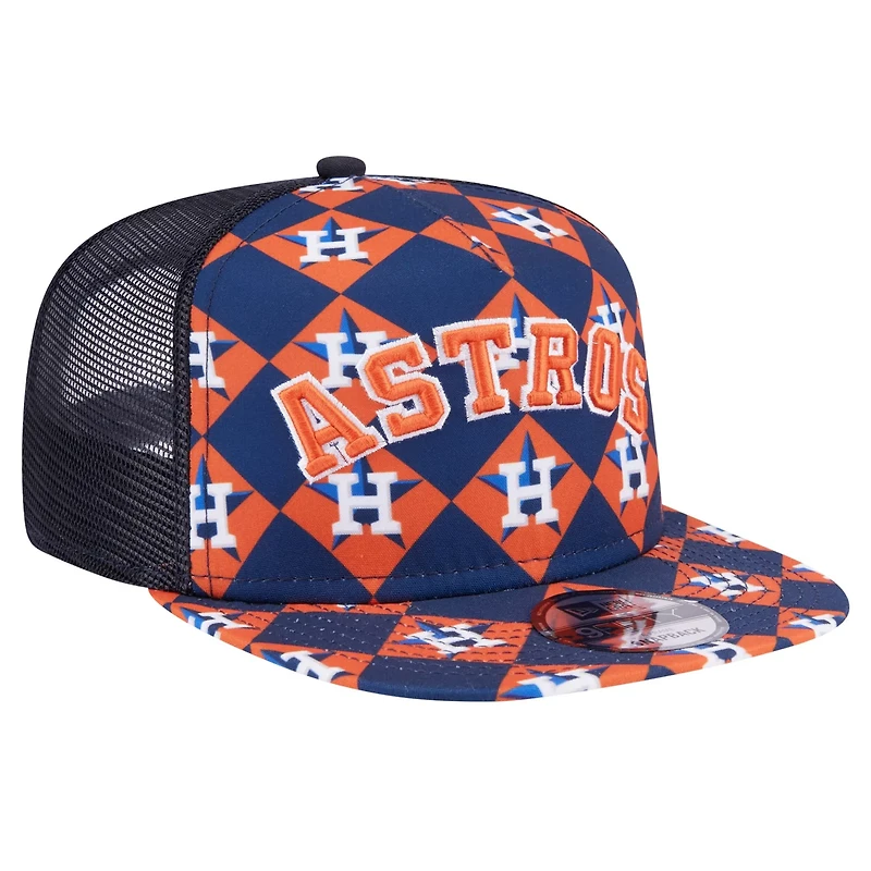 New Era Houston Astros Seeing Diamonds A-Frame Trucker 9FIFTY Snapback Hat