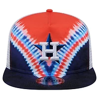 New Era Houston Astros Tie-Dye Golfer Trucker Adjustable Hat