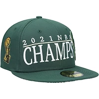 New Era Hunter Milwaukee Bucks 2021 NBA Champs Retro Pop Undervisor 59FIFTY Fitted Hat