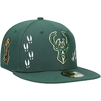 New Era Hunter Milwaukee Bucks 2021 NBA Finals Champions Icon 59FIFTY Fitted Hat