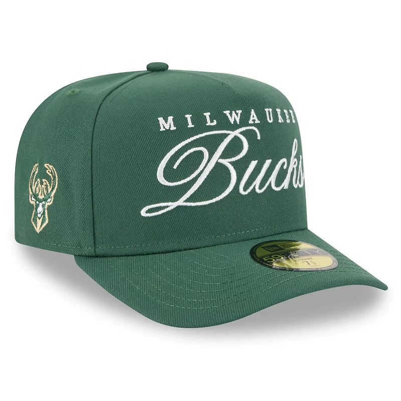 New Era Hunter Milwaukee Bucks 2025 NBA Draft A-Frame 59FIFTY Fitted Hat