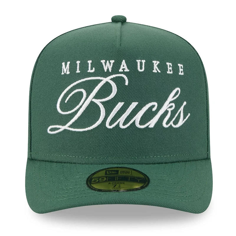 New Era Hunter Milwaukee Bucks 2025 NBA Draft A-Frame 59FIFTY Fitted Hat
