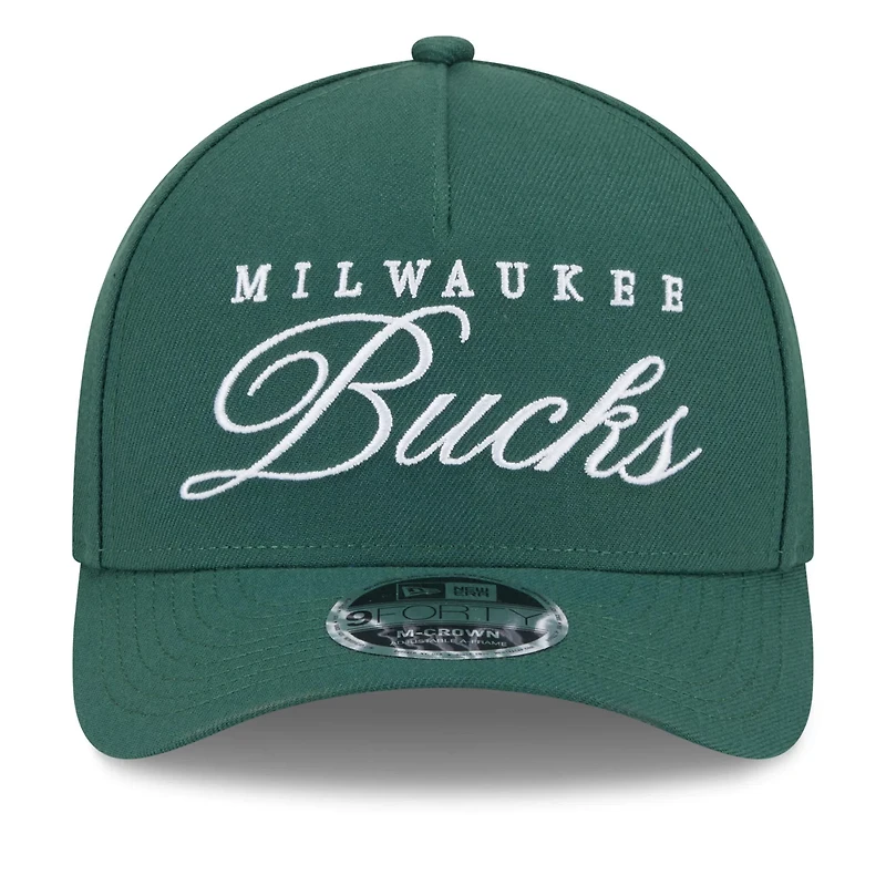 New Era Hunter Milwaukee Bucks 2025 NBA Draft M-Crown A-Frame 9FORTY Adjustable Hat