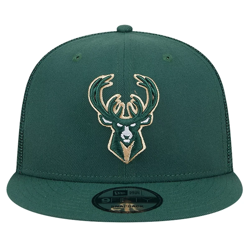 New Era Hunter Milwaukee Bucks Meshback 9FIFTY Snapback Hat