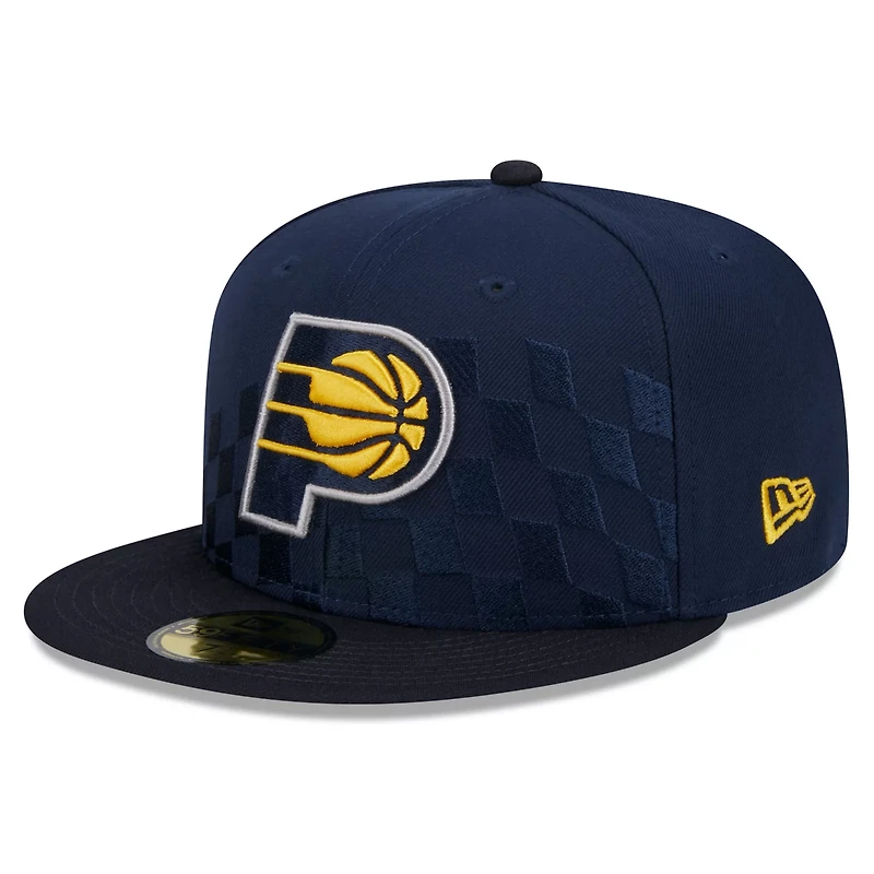 New Era Indiana Pacers Rally Drive Checkerboard 59FIFTY Crown Fitted Hat